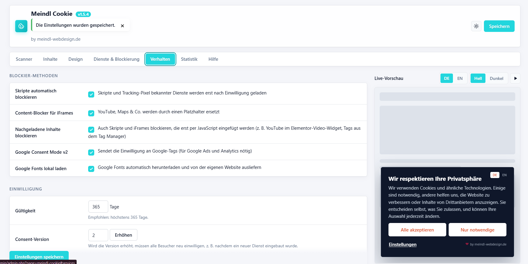 Blockier-Methoden: Skripte, iFrames, nachgeladene Inhalte, Consent Mode und Google Fonts